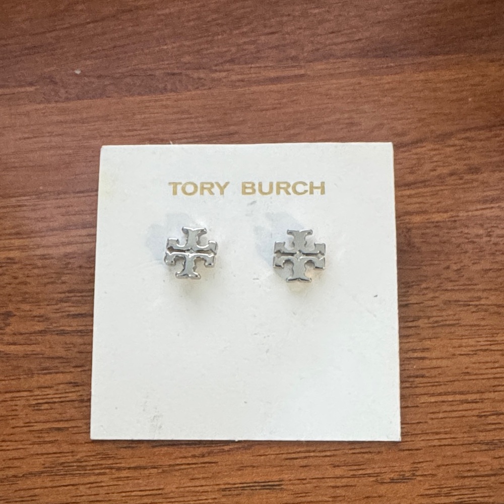 Tory Burch Metallic Logo Stud Earrings